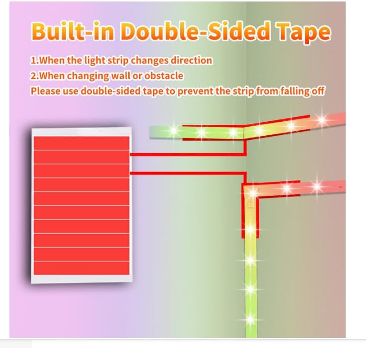NBBUFF Led Lights for Bedroom 297FT (3 Rolls of 99ft), Color Changing RGB Led Strip Lights with 60 Keys Remote and App Control, Music Sync Led Lights for Room Kitchen Party Home Decor - Image 3
